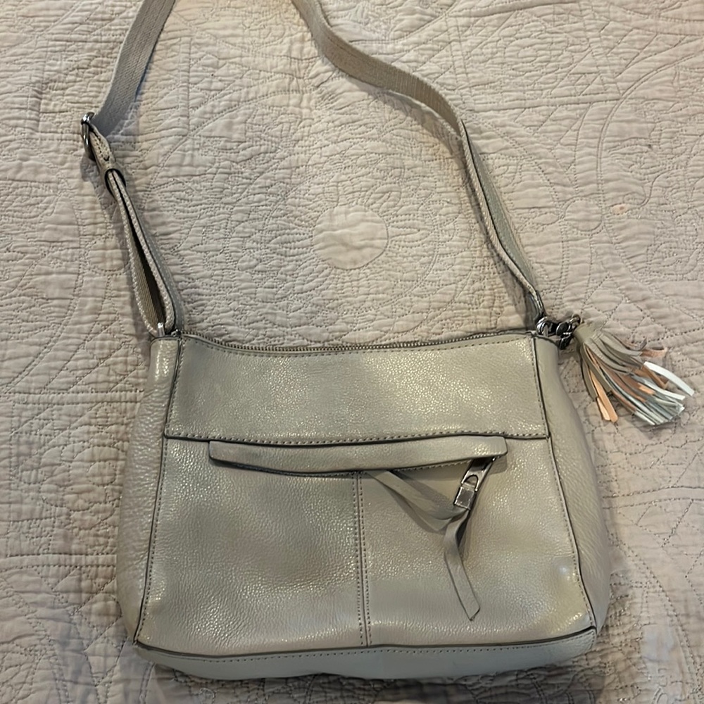 Gray crossbody purse